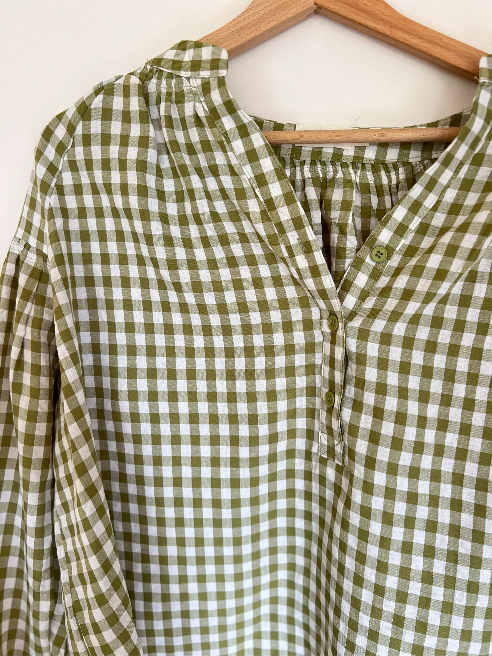 Blusa vichy verde oliva – photo 4